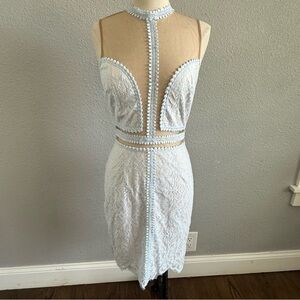 A.Peach Lace Dress Size Small‎ EUC
